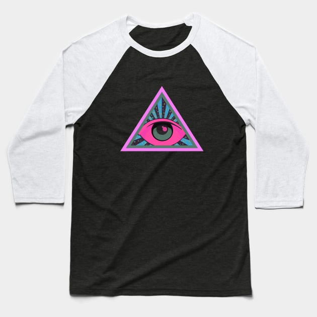 Big brother is watching you! Trippy Style. Baseball T-Shirt by Boogosh
